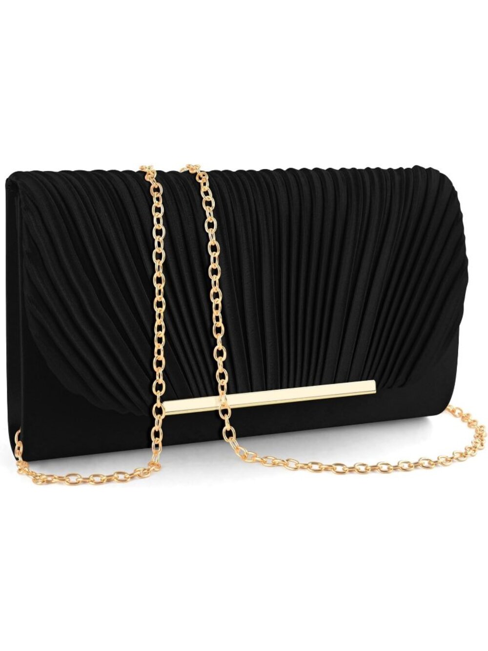 Women's A Black Clutch Purse Elegant Envelope Crossbody Shoulder Evening Bag